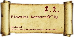 Plavsitz Keresztély névjegykártya